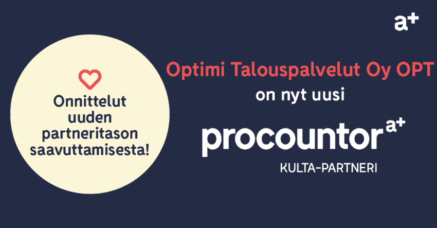 Procountor Kulta-partneri: Optimi Talouspalvelut Oy OPT
