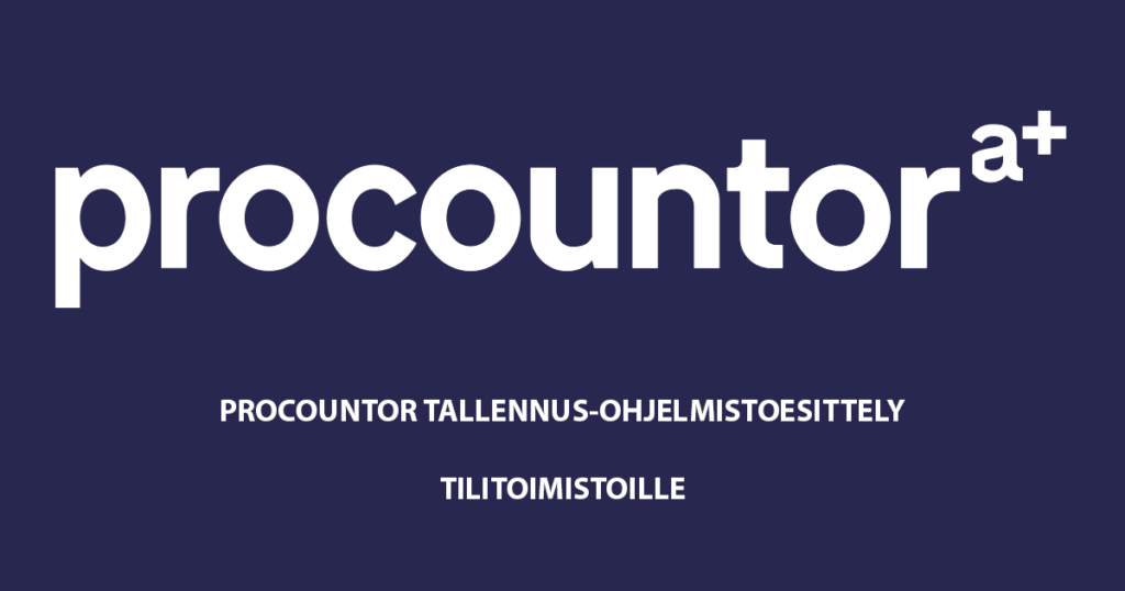 Procountor Tallennus -ohjelmistoesittely