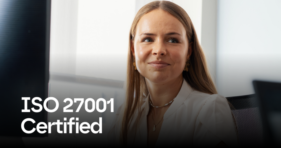 ISO-27001 sertifioitu, nainen kuvassa