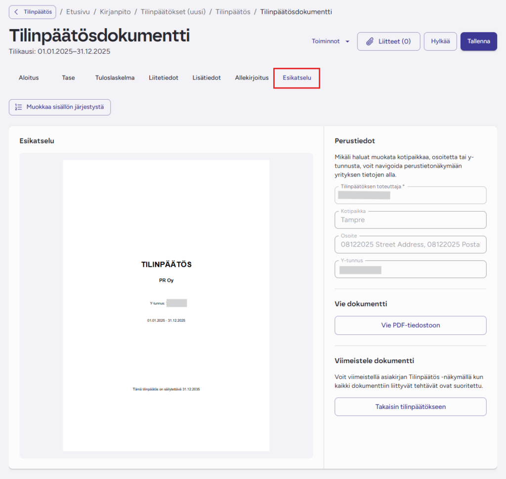 tilinpäätösdokumentti